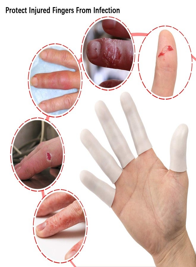 ANCIRS Gel Finger Support Protector Gloves, Gel Finger Cots/Covers - Different Sizes Silicone Fingertips for Hands Cracking, Eczema Skin (20pcs White) - Image 4